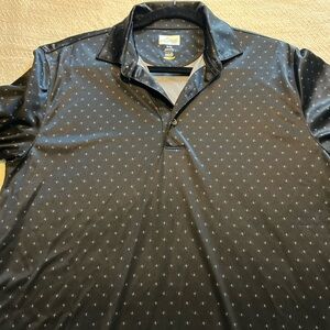 Greg Norman Collection Black Micro-Pattern Polo
